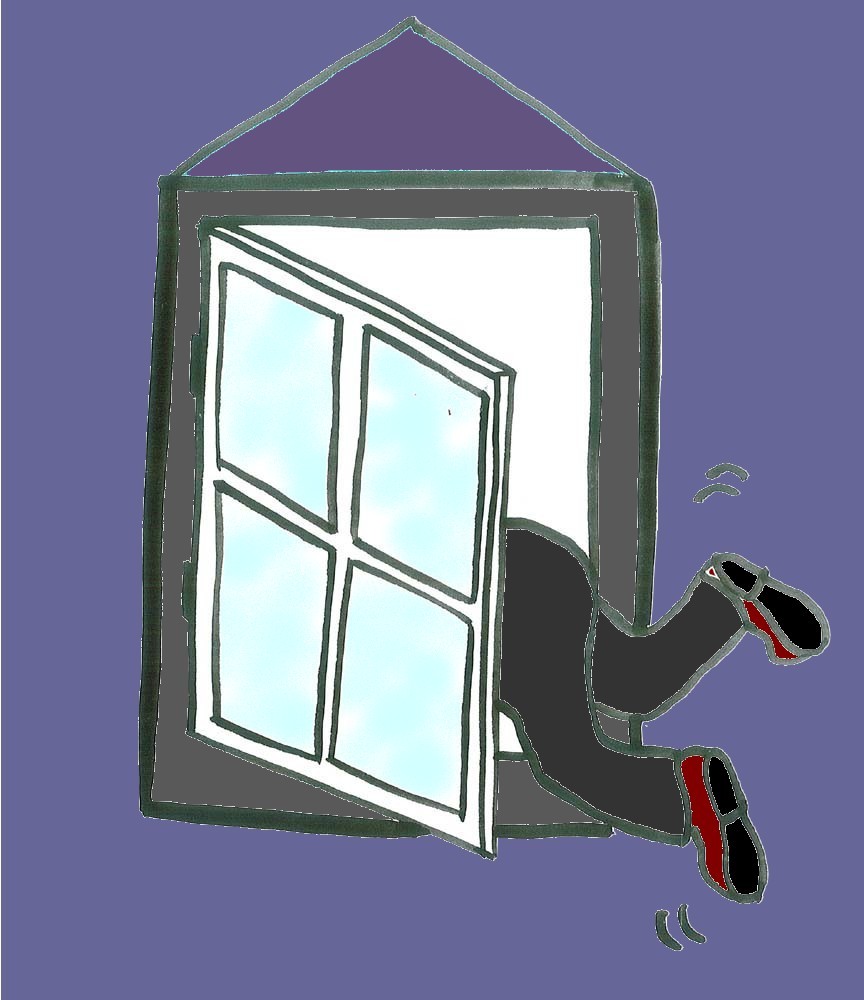 Simpsala kiipe ikkunasta sisn